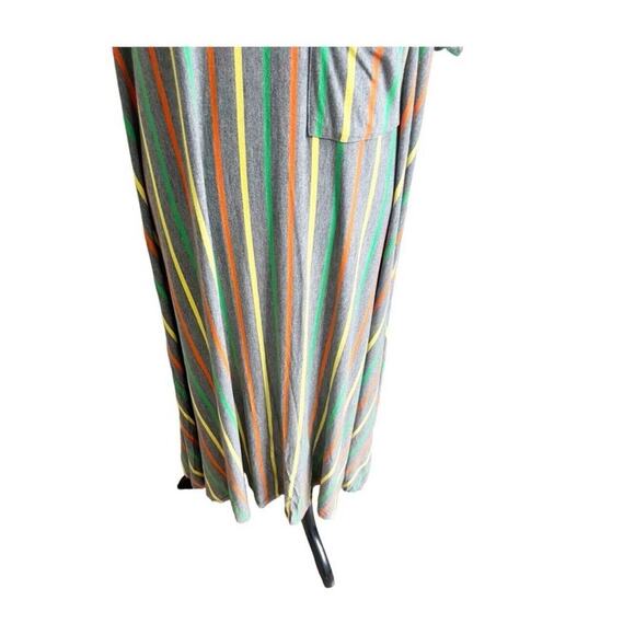 LulaRoe Striped Maxi Dress Grey Multicolor Plus Size 3X NWOT Comfort - Picture 4 of 11